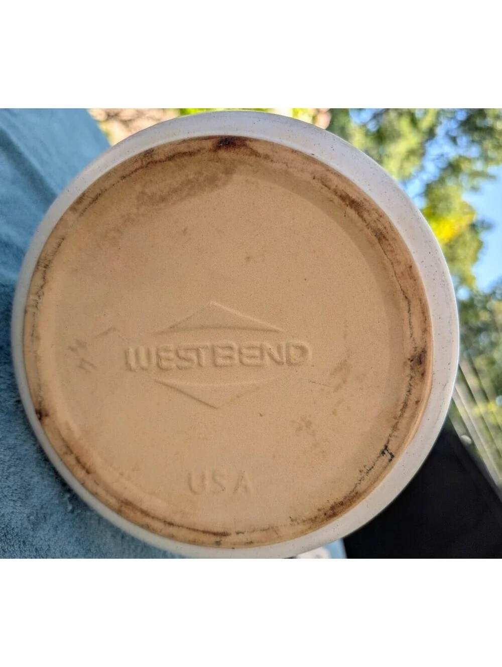 Vintage West Bend Mid-Century Modern Stoneware Bean Pot Casserole Dish with Lid